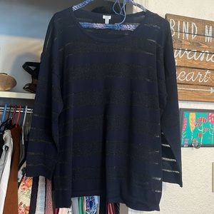 Anthropologie bela nyc Black and Navy Sparkle Sweater